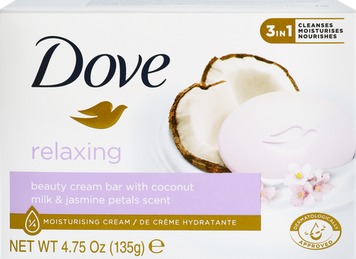 Крем-мыло DOVE Кокосовое молочко и лепестки жасмина бессульфатное, 135г, вид