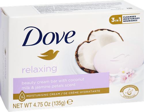 Крем-мыло DOVE Кокосовое молочко и лепестки жасмина бессульфатное, 135г, изображение