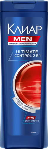 Шампунь-бальзам-ополаскиватель для волос мужской КЛИАР Ultimate Control 2в1, против перхоти, 400мл, картинка