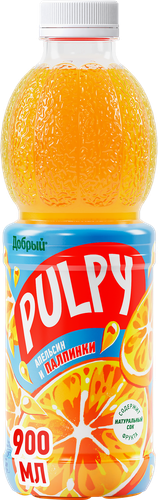 Напиток сокосодержащий ДОБРЫЙ Pulpy Апельсин, 0.9л, крупный план