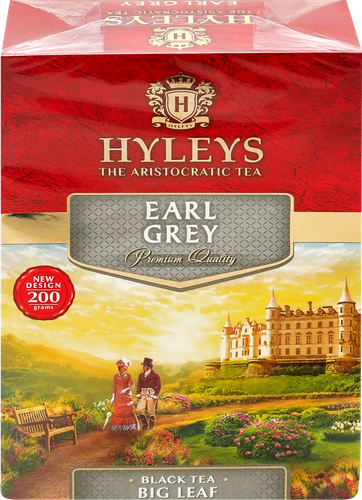 Чай черный HYLEYS Эрл Грей с ароматом бергамота байховый листовой, 200г, крупный план