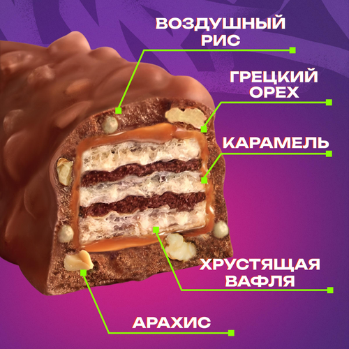 Шоколадный батончик PICNIC Грецкий орех, 52г, изображение