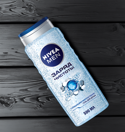 Гель для душа мужской NIVEA Заряд чистоты, 500мл, фото