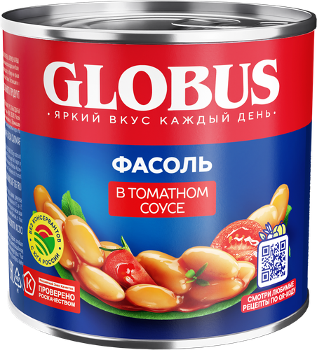 Фасоль белая GLOBUS в томатном соусе, 425мл, фото