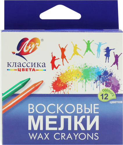 Мелки восковые ЛУЧ Классика 12 цветов, картинка