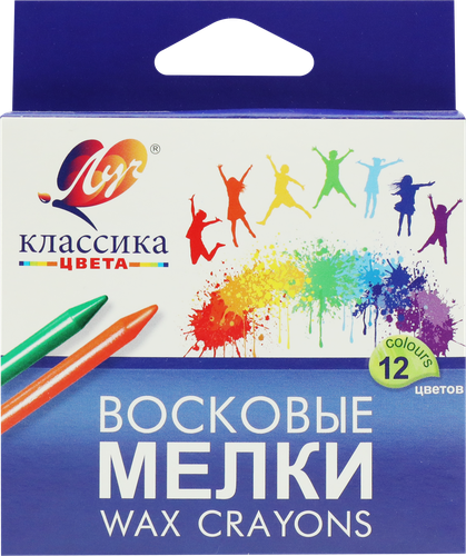 Мелки восковые ЛУЧ Классика 12 цветов, детальное фото