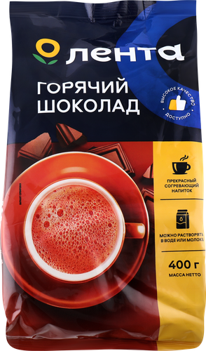 Какао-напиток растворимый ЛЕНТА Горячий шоколад, 400г, фотография