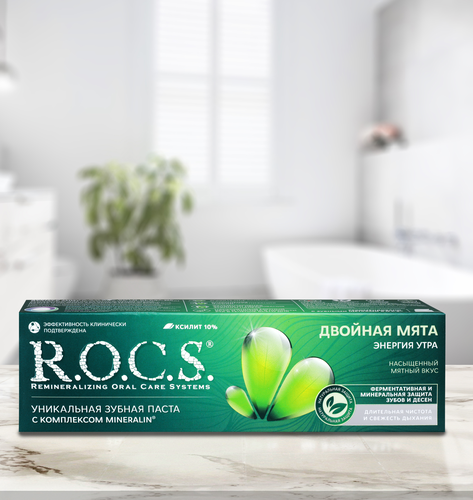Зубная паста R.O.C.S. Двойная мята, 74г, детальное фото