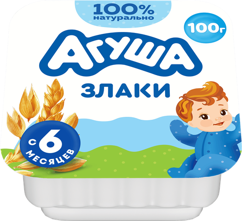 Творог детский АГУША Злаки 3,9%, с 6 месяцев, без змж, 100г, изображение