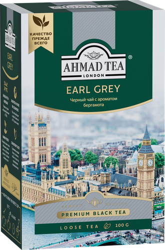 Чай черный AHMAD TEA Earl Grey байховый листовой ароматизированный, 100г, картинка