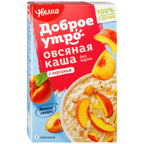 Каша овсяная УВЕЛКА с персиком, 200г, вид