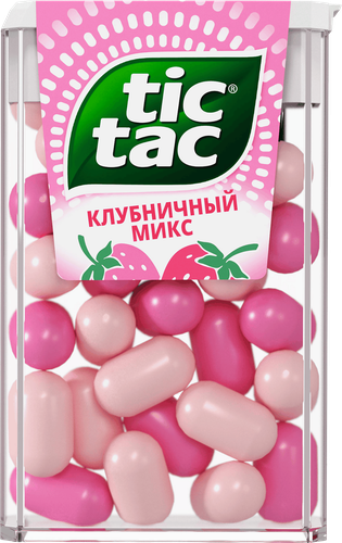 Драже TIC TAC Клубничный Микс, 16г, крупный план