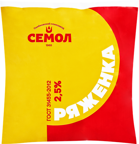 Ряженка СЕМОЛ 2,5%, без змж, 500г, детальное фото