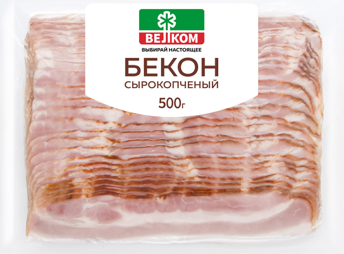 Бекон сырокопченый ВЕЛКОМ, нарезка, 500г, фото