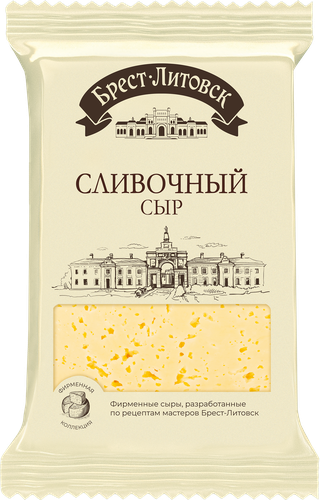 Сыр БРЕСТ-ЛИТОВСК Сливочный 50%, без змж, 200г, вид