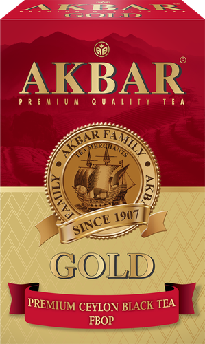 Чай черный AKBAR Gold цейлонский байховый, среднелистовой, 250г, детальное фото