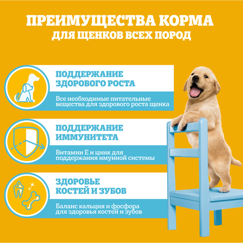 Корм консервированный для щенков Pedigree с говядиной в соусе, 85г, картинка