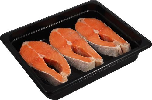 Лосось Атлантический стейк (из замороженного сырья) ЛЕНТА FRESH, весовой, фотография