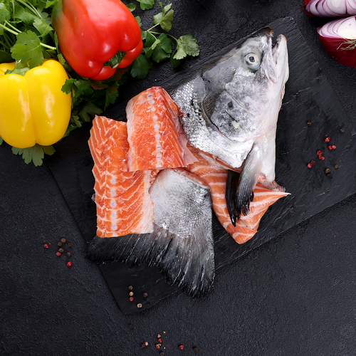 Набор для ухи из лососевых рыб (из замороженного сырья) ЛЕНТА FRESH, весовой, детальное фото