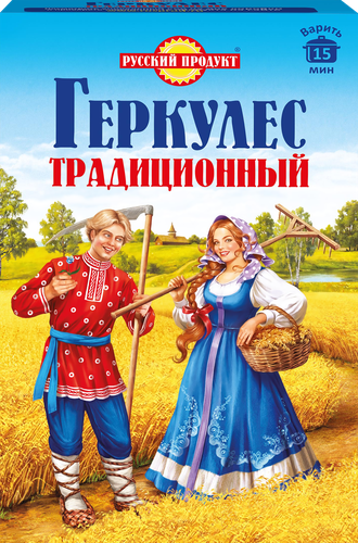 Хлопья овсяные ГЕРКУЛЕС Традиционный, 500г, крупный план
