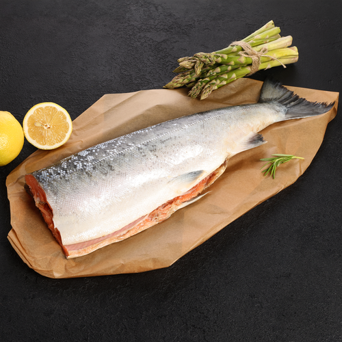 Кета Тихоокеанская потрошеная без головы (из замороженного сырья) ЛЕНТА FRESH, весовая, изображение