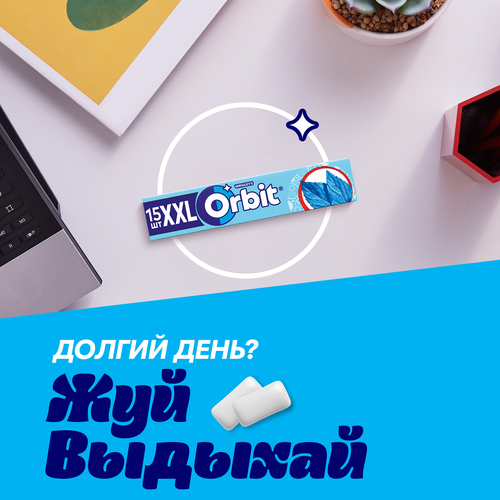 Жевательная резинка ORBIT Сладкая мята XXL, 20,4г, крупный план