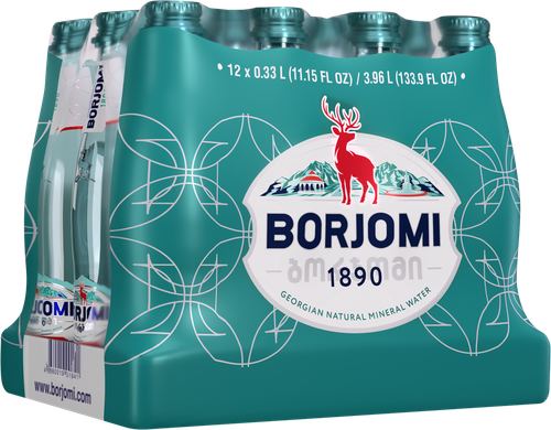 Вода минеральная BORJOMI, стекло, 0.33л, фотография