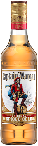 Напиток спиртной CAPTAIN MORGAN Original Spiced Gold на основе рома 35%, 
0.5л, крупный план