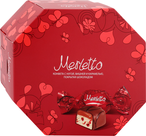 Конфеты MERLETTO Нуга вишня, карамель, 150г, вид