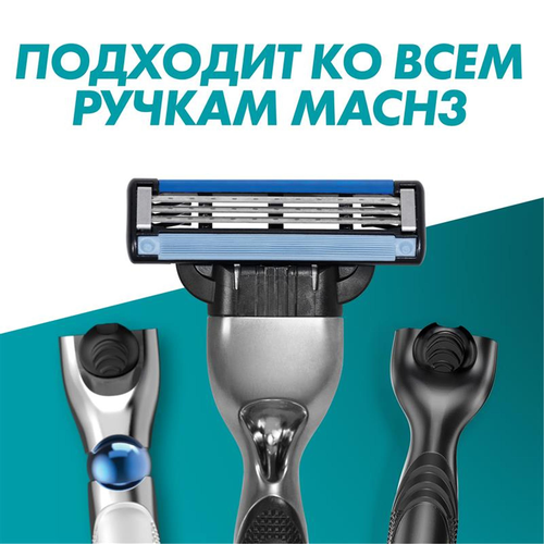 Кассеты сменные для бритья GILLETTE Mach3, 12шт, детальное фото