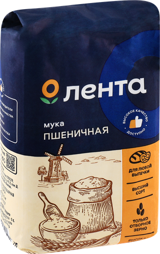Мука пшеничная ЛЕНТА высший сорт, 1кг, фото