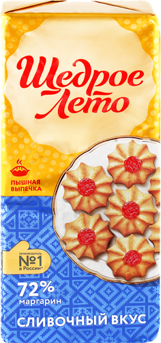 Маргарин ЩЕДРОЕ ЛЕТО Сливочный 72%, 500г, изображение