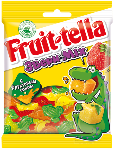 Мармелад жевательный FRUIT-TELLA Звери микс, 70г, фото