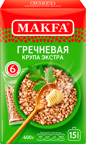 Крупа гречневая MAKFA Экстра в пакетиках, 6х66г, детальное фото