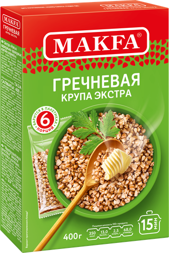 Крупа гречневая MAKFA Экстра в пакетиках, 6х66г, детальное фото