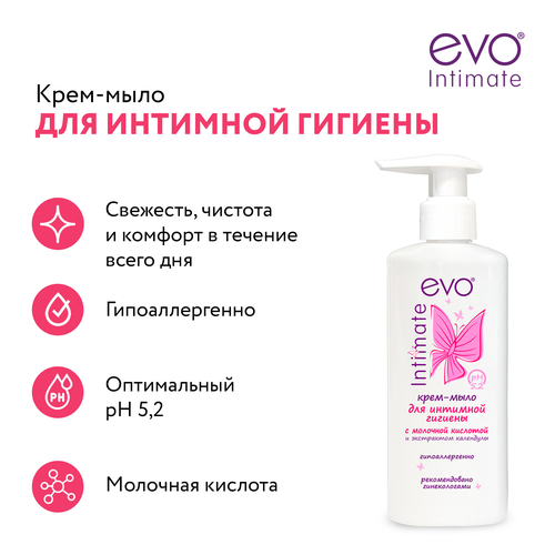 Жидкое крем-мыло для интимной гигиены EVO, 200мл, изображение