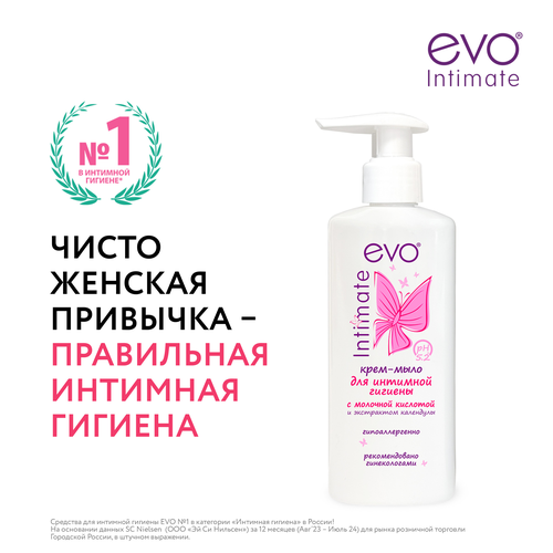Жидкое крем-мыло для интимной гигиены EVO, 200мл, картинка