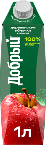 Нектар ДОБРЫЙ Деревенские яблочки, 1л, картинка