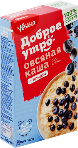 Каша овсяная УВЕЛКА с черникой, 200г, фотография