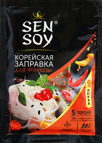Заправка для фунчозы SEN SOY Premium Корейская, 80г, крупный план