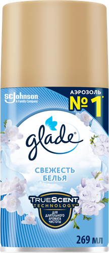 Баллон сменный для автоматических освежителей воздуха GLADE Automatic Свежесть белья, универсальный, 269мл, фотография