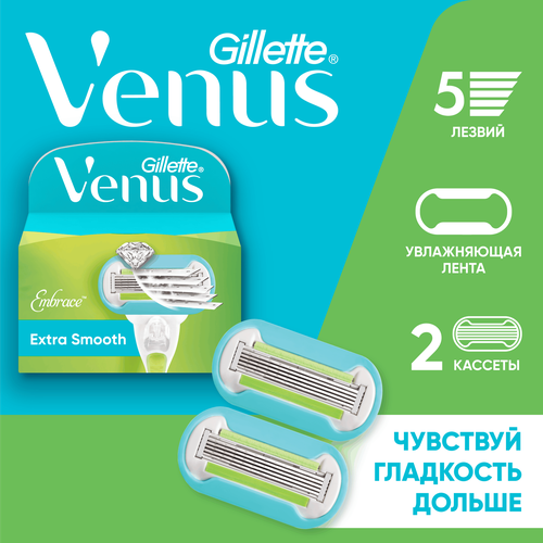 Кассеты сменные для бритья GILLETTE Venus Embrace, 2шт, крупный план