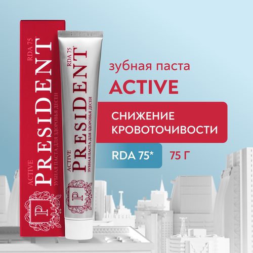 Зубная паста PRESIDENT Active, 75мл, изображение