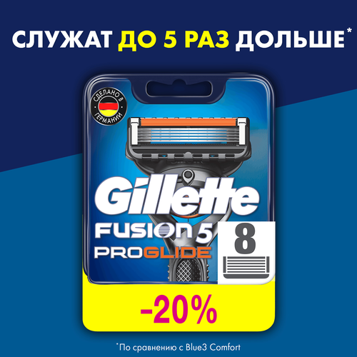 Кассеты сменные для бритья GILLETTE Fusion5 ProGlide, 8шт, картинка