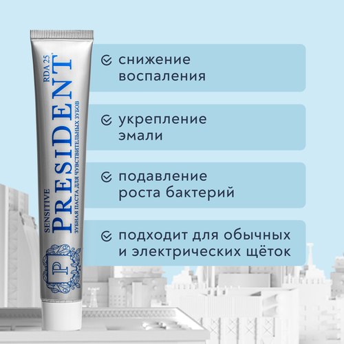 Зубная паста PRESIDENT Sensitive, 75г, изображение