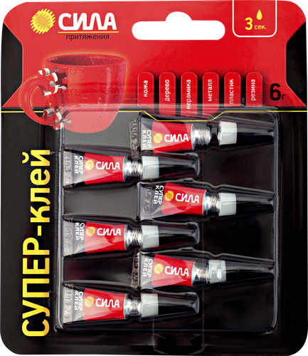 Супер-клей СИЛА СТМ SBL1-6 Сверхпрочный Арт. C0045533, 6х1г, изображение