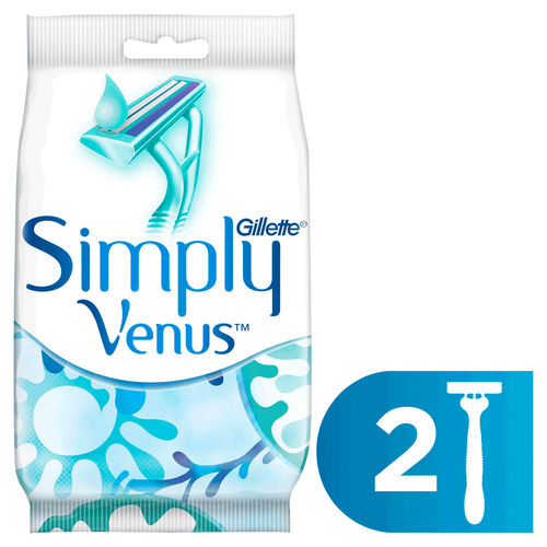 Бритва одноразовая женская GILLETTE Venus Simply, 2шт, крупный план