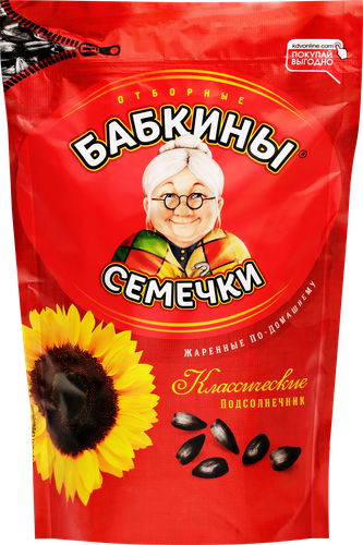 Семечки БАБКИНЫ СЕМЕЧКИ отборные жареные, 500г, изображение