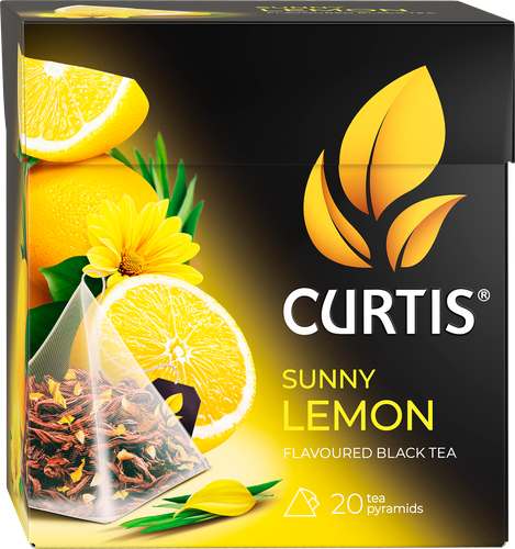 Чай черный CURTIS Sunny Lemon с ароматом цитрусовых, 20пак, крупный план