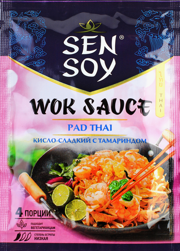 Соус wok для обжаривания лапши SEN SOY Premium Pad Thai, кисло-сладкий с тамариндом, 80г, вид